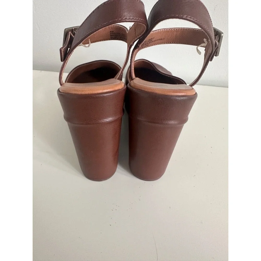 Korks Ease Platform Sandal Womens 8 Babette Leather Brown Closed Toe Clog